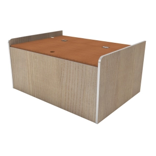 banquette coffre 90cm sans dossier en bois stratifié cérusé 2 faces - conversion van