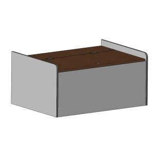 banquette coffre 90cm sans dossier en bois stratifié uni 2 faces - conversion van