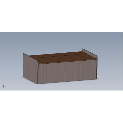 banquette coffre 120cm sans dossier en bois stratifié uni 2 faces - conversion van