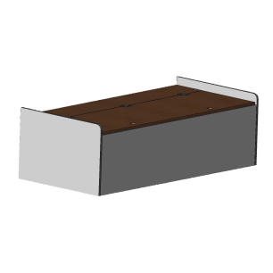 banquette coffre 140cm sans dossier en bois brut - conversion van