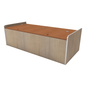 banquette coffre 140cm sans dossier en bois stratifié cérusé 2 faces - conversion van