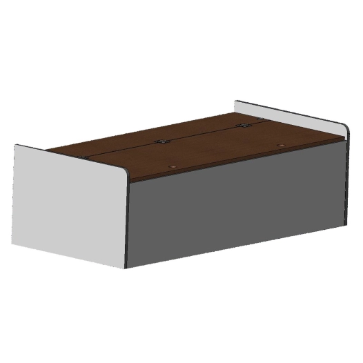 banquette coffre 140cm sans dossier en bois stratifié uni 2 faces - conversion van
