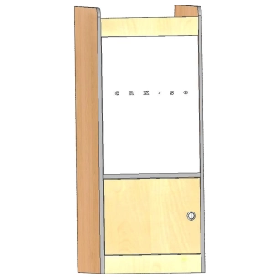 colonne frigo 1 porte + rangement superieur réfrigérateur à compression crx50/crp40 en bois brut - conversion van