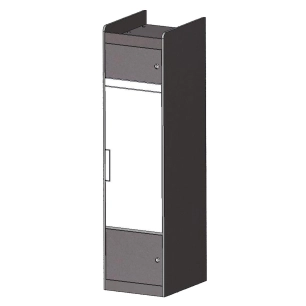 colonne frigo 2 portes + rangement superieur pour réfrigérateur à compression t1090/t2090 en bois brut - conversion van