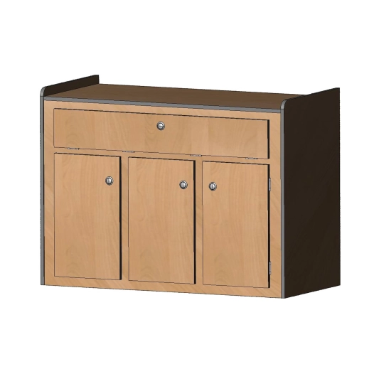 meuble cuisine 110cm 4 portes en bois brut - conversion van