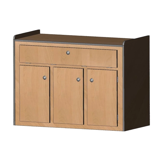 meuble cuisine 110cm 4 portes en bois stratifié uni 2 faces - conversion van