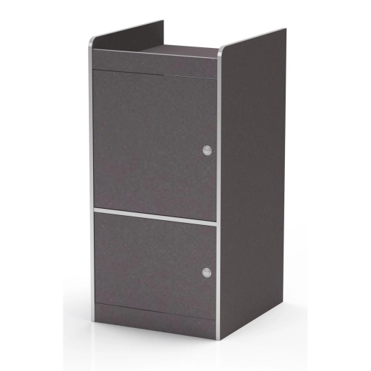 penderie basse 2 portes + rangement superieur en bois stratifié uni 2 faces - conversion van