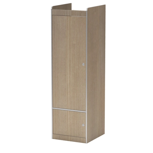penderie haute 3 portes + rangement superieur en bois cérusé 2 faces - conversion van
