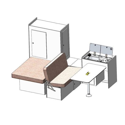 kit sydney générique fourgon l1 en bois stratifié cérusé 2 faces - conversion van