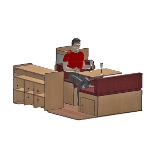 kit ghan van l1 (mini 2.50m aménageable) en bois stratifié cérusé 2 faces - conversion van