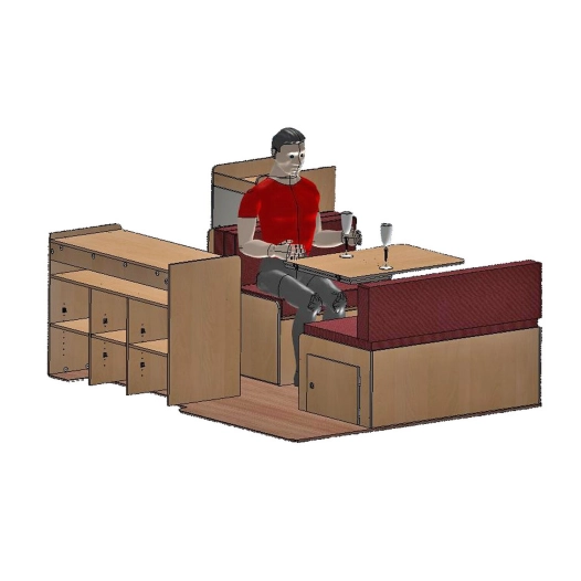 kit ghan van l1 (mini 2.50m aménageable) en bois stratifié uni 2 faces. - conversion van