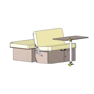 banquette lit sydney + table et pieds en bois stratifié cérusé - conversion van