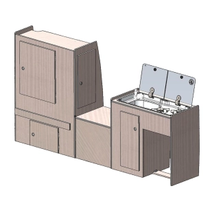 kit sydney partie gauche en bois stratifié uni - conversion van