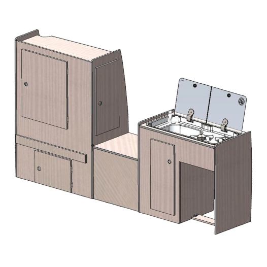 kit sydney partie gauche en bois stratifié uni - conversion van