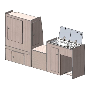 kit sydney partie gauche en bois stratifié uni - conversion van