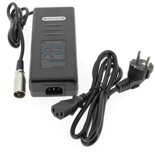 Chargeur 3 broches pour batterie lithium de vélo électrique 36 volts