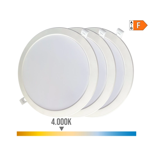 pack 3 downlights led 18w, lumière du jour 4000k