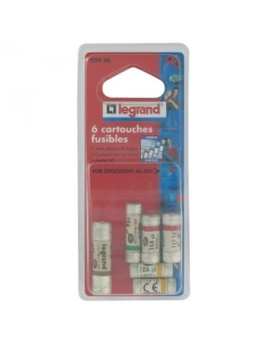 Cartouche domestique à voyant avec témoin de fusion 1 x 20, 2 x 16, 2 x 10, 1 x 32 6