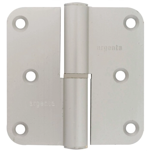 Paumelle gauche en aluminium anodisé argent - 80 x 80 mm - Argenta