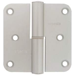 Paumelle gauche en aluminium anodisé argent - 80 x 80 mm - Argenta