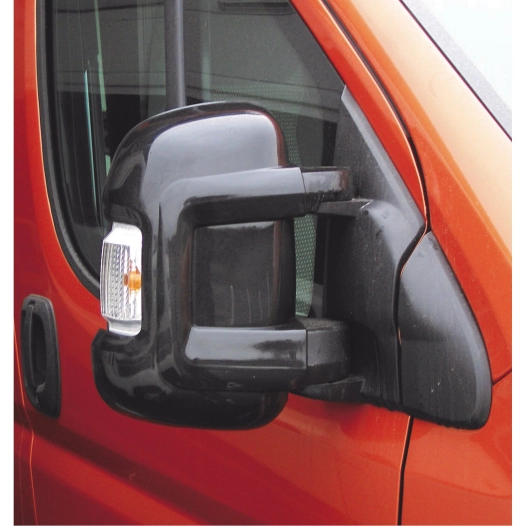 coques bumper de protection pour rétroviseur ducato, boxer et jumper rétro court à partir de 2007 - noir - milenco