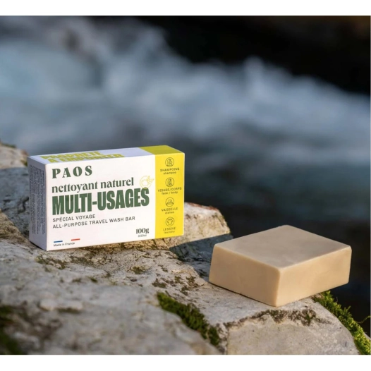 pain solide multi-usages - corps / cheveux / vaisselle / linge 100g - paos