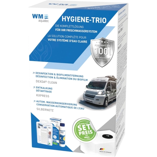Set hygiène Trio réservoirs jusqu'à 100 L WM Aquatec | Entretien eau claire