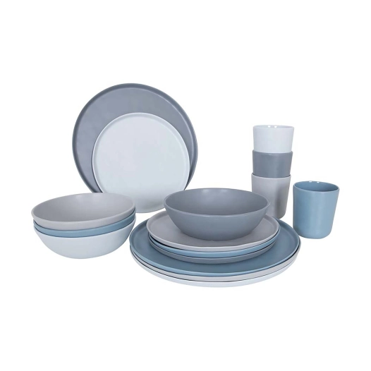 pack de vaisselle en mélamine molvadite - 16 pièces - bo-camp