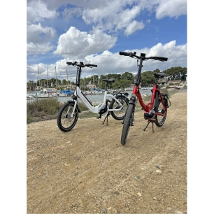 vélo à assistance électrique pliant muzy 20 blanc 11ah - vepli