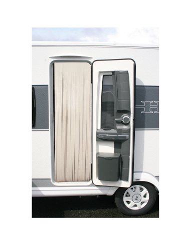 rideau de porte en similicuir 100 x 230 cm coloris crème - curtina4u
