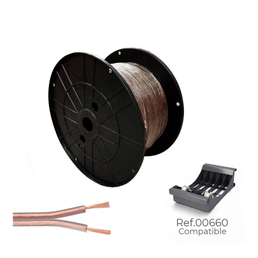 câble parallèle 2 x 0,75 mm² transparent 500 m.