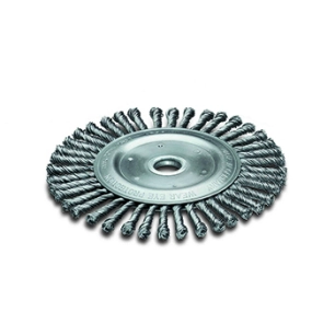 brosse ronde ø 175 mm avec brins en acier torsadés très résistants. alésage de 25,4 mm. pour travail difficile d'accès, les entr