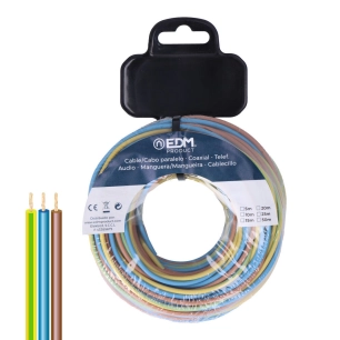 enrouleur de câble tressé h07z1-k 3 g 1,5 mm² 5 m 3 couleurs