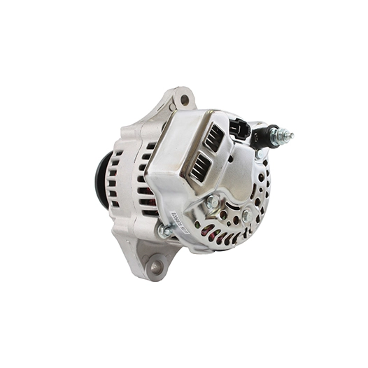 alternateur adaptable kubota 12v, 45a, type denso i/r. montage 2 points. terminal b+ à l'arrière et connecteur en t: ig (contact