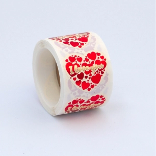 étiquettes adhésives fleur de coeur, 250 unités, 45 x 40 mm