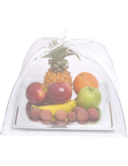 Cloche à nourriture moustiquaire LUANCE blanc 36x36x20cm - LUANCE