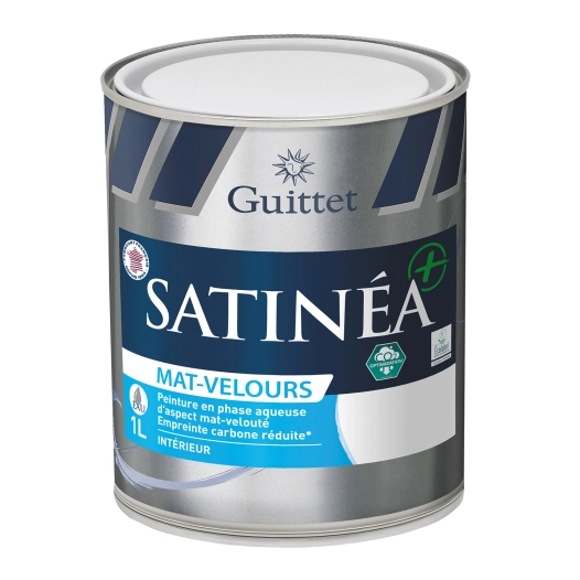 Peinture GUITTET Satinéa+ BC mat velours base GUP 1L - GUITTET