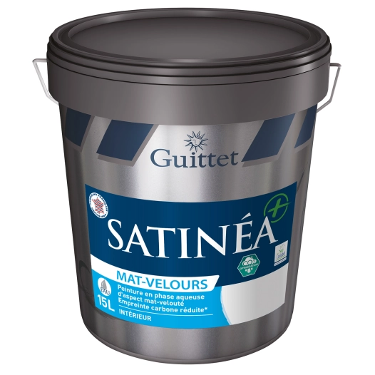 Peinture GUITTET Satinéa+ BC mat velours blanc 15L - GUITTET