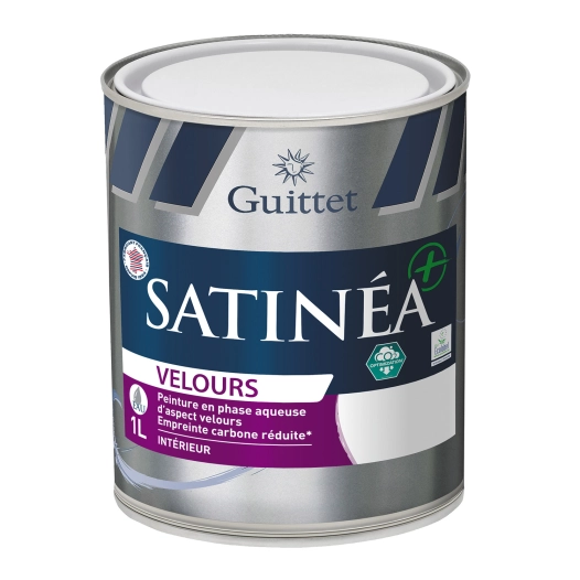 Peinture GUITTET Satinéa+ BC velours blanc 1L - GUITTET