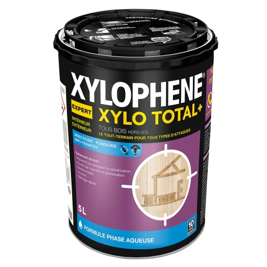 Traitement insecticide, fongicide et anti-termites intérieur et extérieur XYLO.Total 5L + 20% gratuit - XYLOPHENE