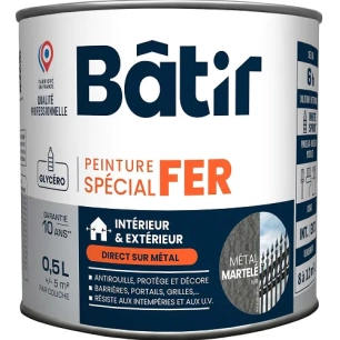 Peinture spécial fer martelé BATIR métal m11 0,5L - BATIR