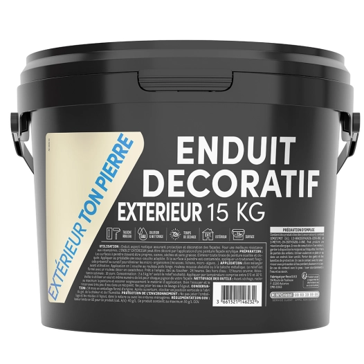 Enduit Décoratif Extérieur TDP mat ton pierre 15kg - RECA TDP