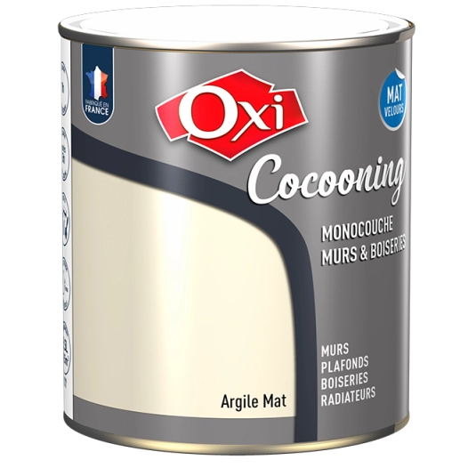 Peinture OXI murs et boiseries COCOONING mat velours argile 2,5L - OXI