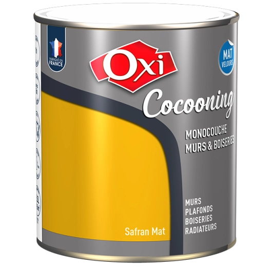 Peinture OXI murs et boiseries COCOONING mat velours safran 2,5L - OXI