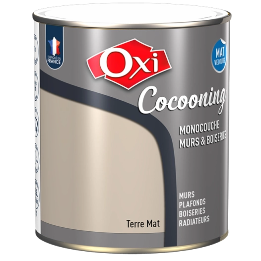Peinture OXI murs et boiseries COCOONING mat velours terre 2,5L - OXI