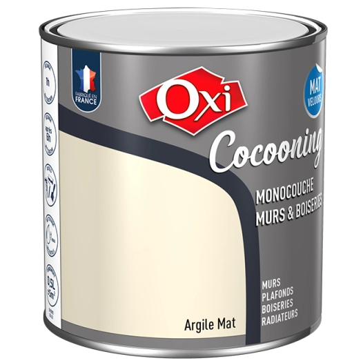 Peinture OXI murs et boiseries COCOONING mat velours argile 0,5L - OXI