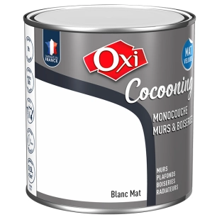 Peinture OXI murs et boiseries COCOONING mat velours blanc 0,5L - OXI