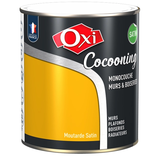 Peinture OXI murs et boiseries COCOONING satin moutarde 2,5L - OXI