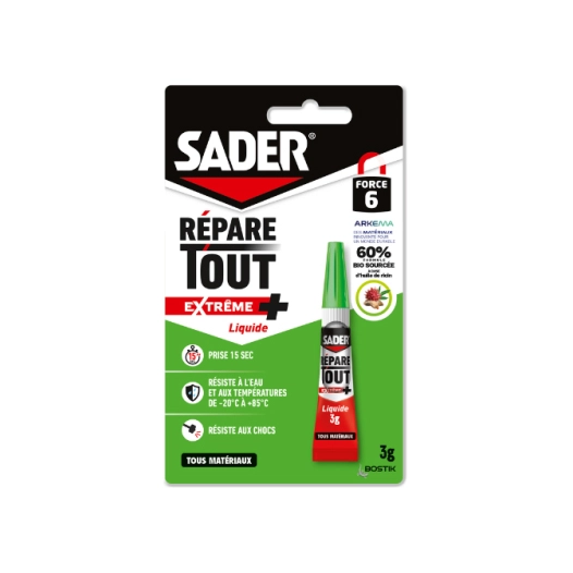 Colle SADER Répar'tout Extrême + tube 3g - SADER