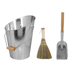 Seau,pelle et balai à cendres acier galvanisé RUECAB - RUECAB